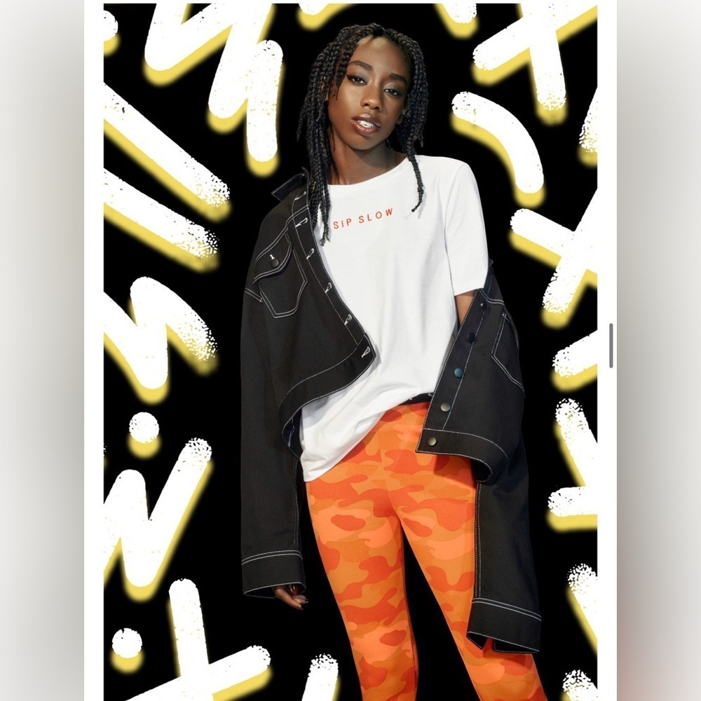 H&M limited edition Vibrant Orange Camo Leggings size S
